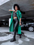 One size, faux leather leggings with insulation - BLACK